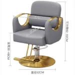 Fashionable Luxury Barber Chair Classic Gold Professional Armrest Chair - Image 2