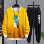 Men's Casual Harajuku Jerseys 2 Piece Set Social Elegant Sweats Sweatshirt High Quality L - Image 2