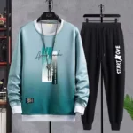 Men's Casual Harajuku Jerseys 2 Piece Set Social Elegant Sweats Sweatshirt High Quality L