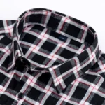 Men's Plaid Brushed Flannel Long Sleeve Shirts Single Pocket Comfortable Shirt - Image 4
