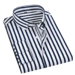 New Good Quality Men Dress Shirt Long Sleeve Striped Business Office Casual Shirt S - Image 2