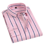 New Good Quality Men Dress Shirt Long Sleeve Striped Business Office Casual Shirt S - Image 3