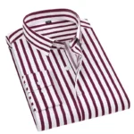 New Good Quality Men Dress Shirt Long Sleeve Striped Business Office Casual Shirt S - Image 4