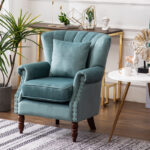 Modern American Single Holland Velvet Sofa Chair - Image 2