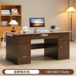 Computer desk table desktop bedroom home desk office desk and chair set with drawer writing desk workbench - Image 19