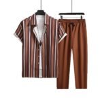 Comfortable Casual Men Short Sleeve with Long Pants - Image 6