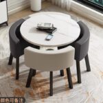 Retractable dining table for small apartment, home, shop, negotiation table - Image 20