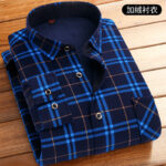 Autumn and winter men's thickened plus fleece shirt - Image 12