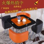 Dining table and chairs tempered glass small round table - Image 10