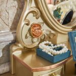 Dressing table European style champagne gold dressing table retro carved - Image 4
