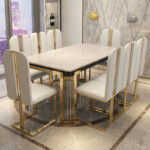 Modern simple marble dining table and chair