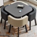 Retractable dining table for small apartment, home, shop, negotiation table - Image 30
