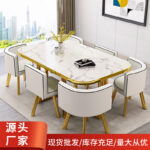 Conference table for 6 people long table simple modern rectangular dining table - Image 2