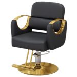 New light luxury rotating stainless steel hair cutting chair - Image 4