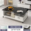 Tempered glass-single drawer black marble 120