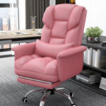 Computer chair boss business office chair  【高回弹公仔棉】少女粉+脚踏