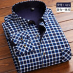 Autumn and winter men's thickened plus fleece shirt - Image 13