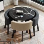 Retractable dining table for small apartment, home, shop, negotiation table - Image 28