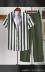 Comfortable Casual Men Short Sleeve with Long Pants - Image 8