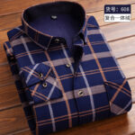 Autumn and winter men's thickened plus fleece shirt - Image 8