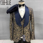 New style fashion African jacquard dress style three-piece suit