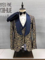 New style fashion African jacquard dress style three-piece suit