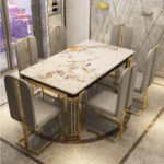 Nordic light luxury marble dining table western dining table home small apartment stylish dining table and chair combination modern simple table - Image 2
