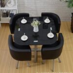 Dining table and chairs tempered glass small round table - Image 14