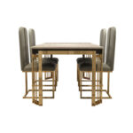 Modern simple marble dining table and chair - Image 6