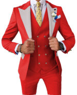 Men's three-piece suit cross-border peaked lapel suit - Image 15