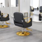 New light luxury rotating stainless steel hair cutting chair - Image 2