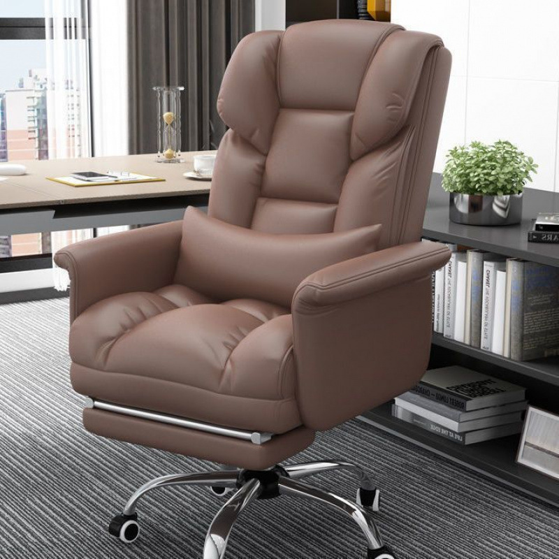 O1CN01SJCIFh1zQmChXtYAJ_21212218719366709-0-cib.jpg Computer chair boss business office chair 【高回弹公仔棉】咖啡色+脚踏 - Image 1