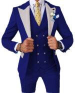 Men's three-piece suit cross-border peaked lapel suit - Image 14