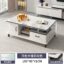 Tempered glass-one cabinet and one drawer white marble pattern 100