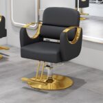 New light luxury rotating stainless steel hair cutting chair - Image 8