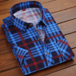 Summer men's short-sleeved plaid shirt - Image 12