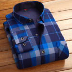 Autumn and winter men's thickened plus fleece shirt - Image 7