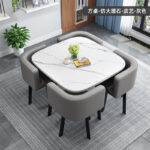 Simple square negotiation table and chair combination shop - Image 33