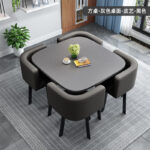Simple square negotiation table and chair combination shop - Image 20
