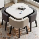 Retractable dining table for small apartment, home, shop, negotiation table - Image 23