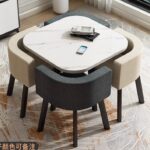 Retractable dining table for small apartment, home, shop, negotiation table - Image 29