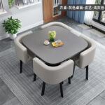 Simple square negotiation table and chair combination shop - Image 36