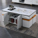 Modern rock slab coffee table stool solid wood living room - Image 6