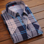 Summer men's short-sleeved plaid shirt - Image 5