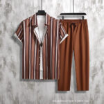 Comfortable Casual Men Short Sleeve with Long Pants - Image 4