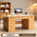 Computer desk table desktop bedroom home desk office desk and chair set with drawer writing desk workbench - Image 18