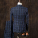 2024 autumn and winter new men British slim plaid suit three-piece suit - Image 3
