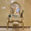 Champagne Gold Dressing Table + Stool [Crown Mirror]