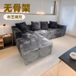 Vacuum compression large-sized living room Italian minimalist corner sofa full sponge vacuum compression L-shaped - Image 3