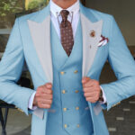 Men's three-piece suit cross-border peaked lapel suit - Image 9